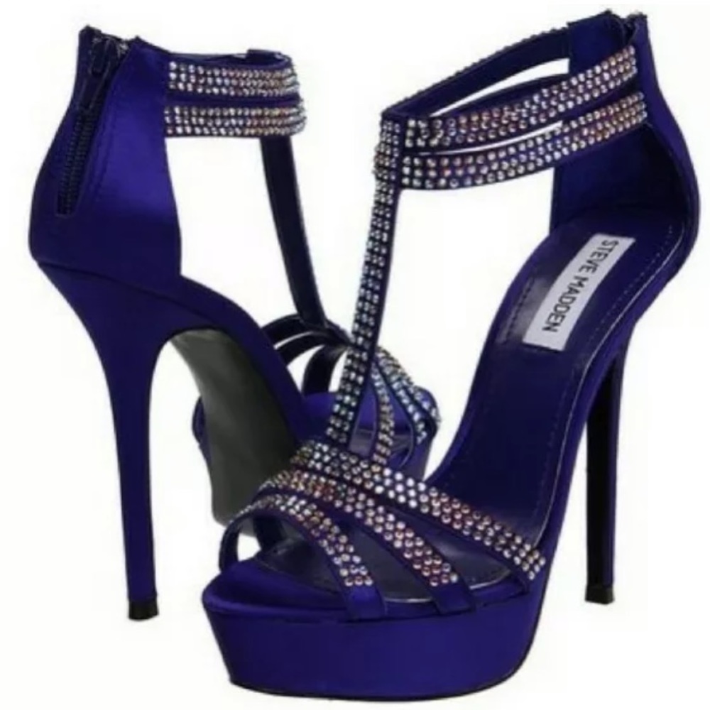 Steve Madden Satin Rhinestone Stilletos